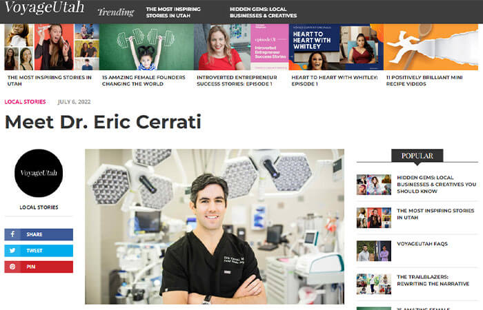 screenshot of the article titled Meet Dr. Eric Cerrati